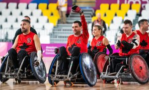 Lima, Peru -  23/August/2019 -  Eric Rodrigues (#41) in action as Canada takes on Argentina in wheelchair rugby at the Parapan Am Games in Lima, Peru. Photo: Dave Holland/Canadian Paralympic Committee.