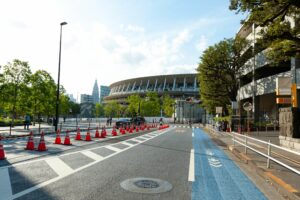 Stade olympique de Tokyo dans la ville de Shinjuku, Tokyo, Japon